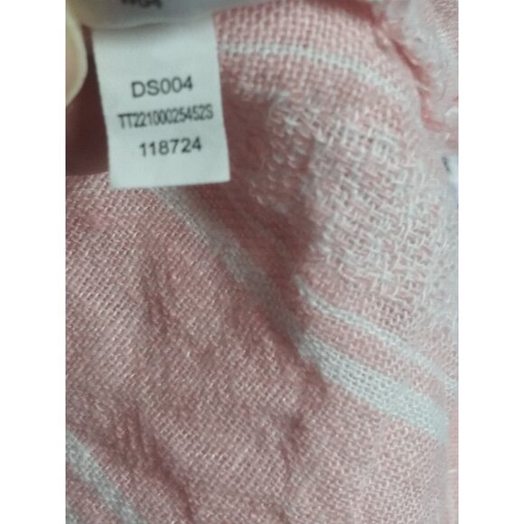 Time & Tru Women's M (8-10) Tank Top Pink Striped Linen Blend V Neck beautiful - Picture 13 of 13